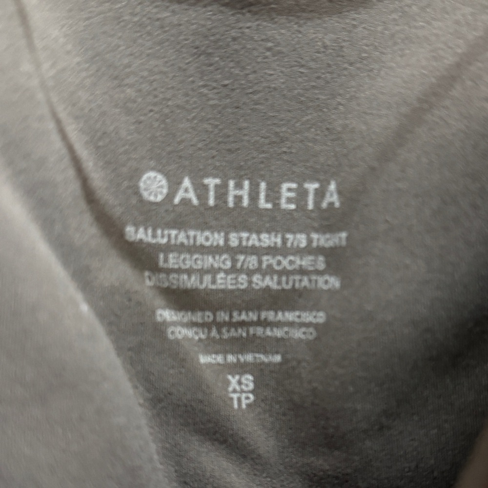 Athleta Salutation Stash 7/8 Leggings pockets XS extra small - Picture 4 of 4